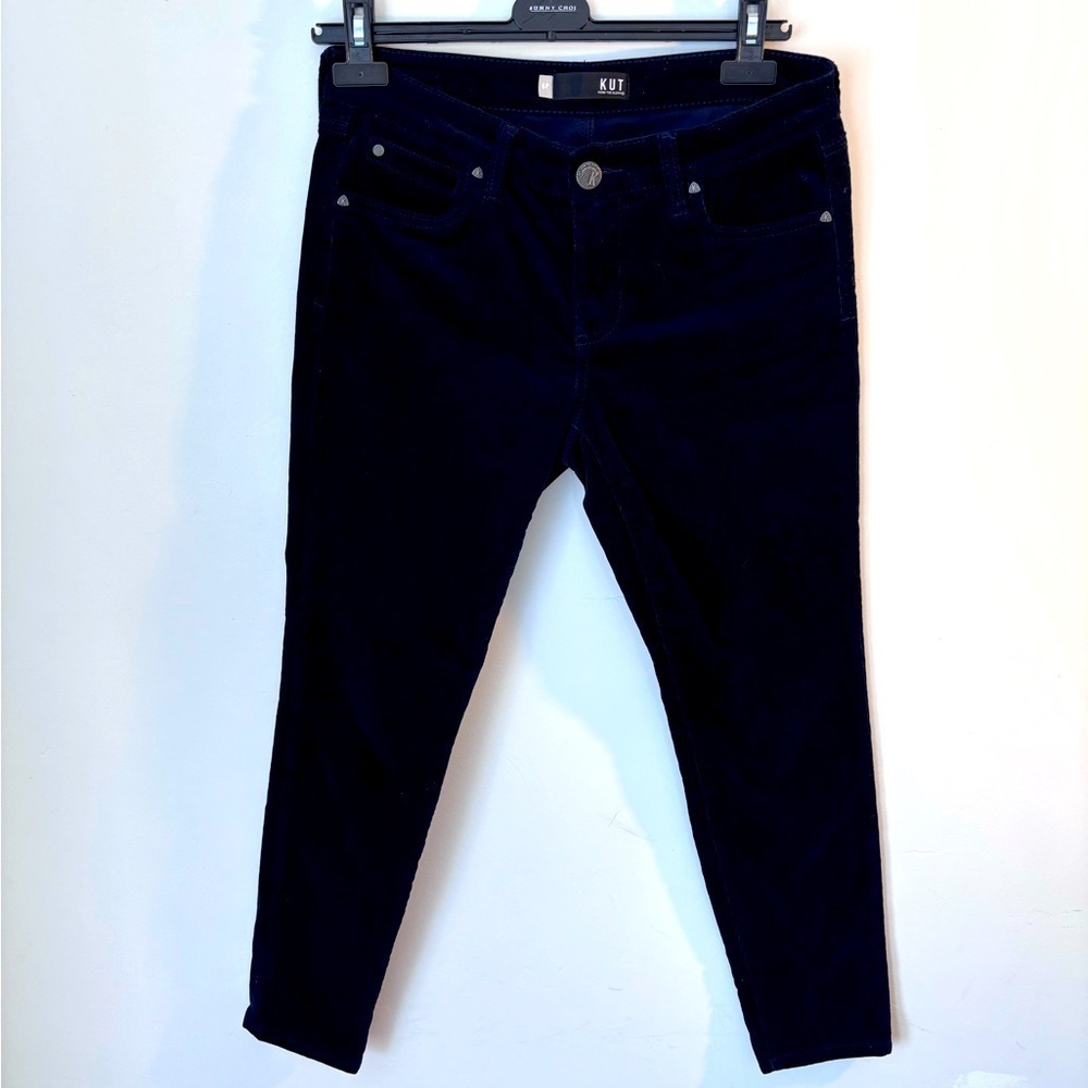 Kut From the Kloth Blue Diana Skinny Stretch Corduroy Mid Rise Pants Size 6 p